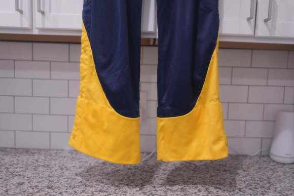 Nike Blue Yellow Athletic Tear Away Jogger Back Zip Pocket Pants Men Size XL - Picture 3 of 11